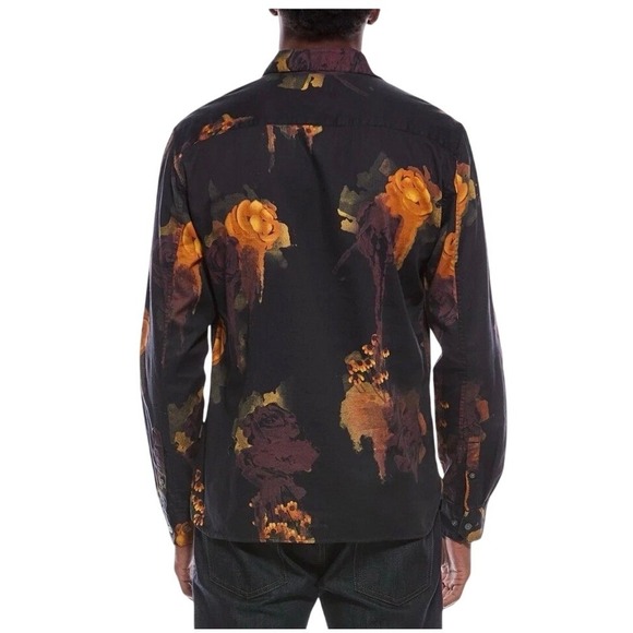 $228 John Varvatos Rodney Long Sleeve Buttondown Cotton Floral Shirt size M NWT - Picture 2 of 12